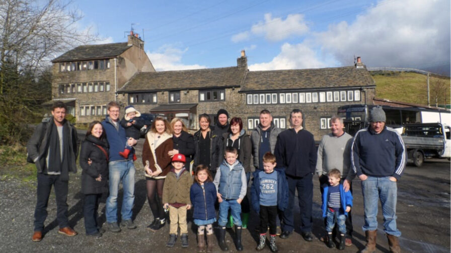 Families of the community led housing project in Saddleworth who set up a not-for-profit company to build beautiful bespoke affordable homes